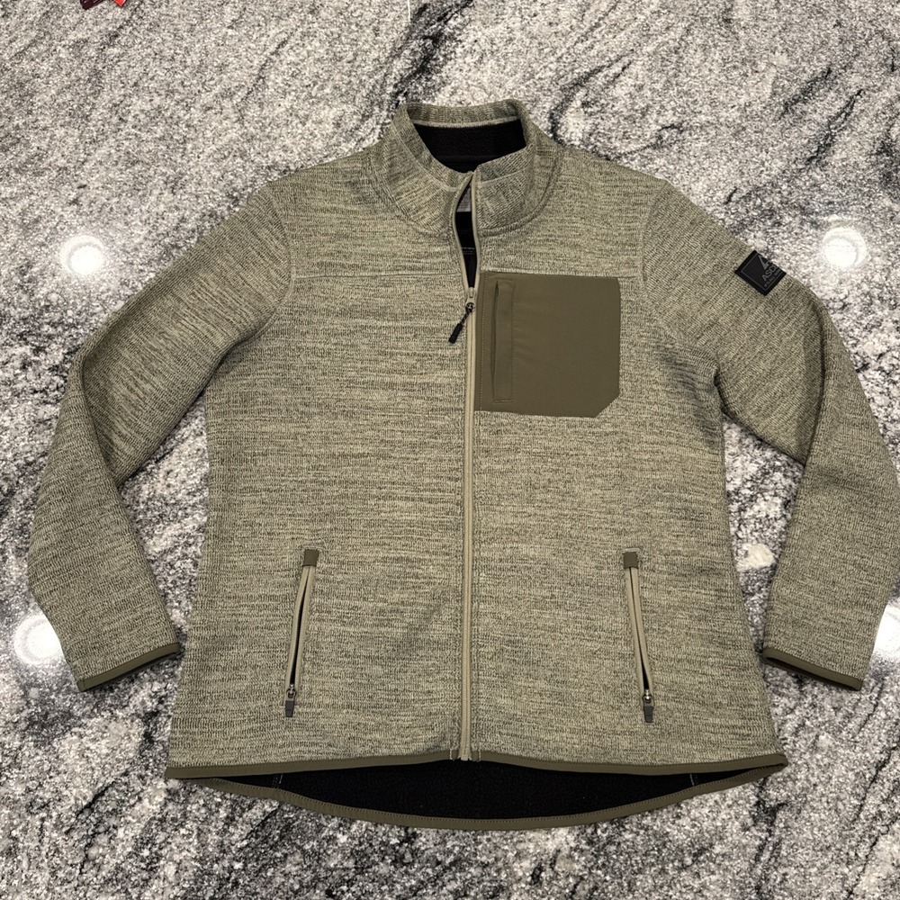 Ascend Exploration Performance Full Zip Fleece‎ Sweater Jacket XL Olive Green